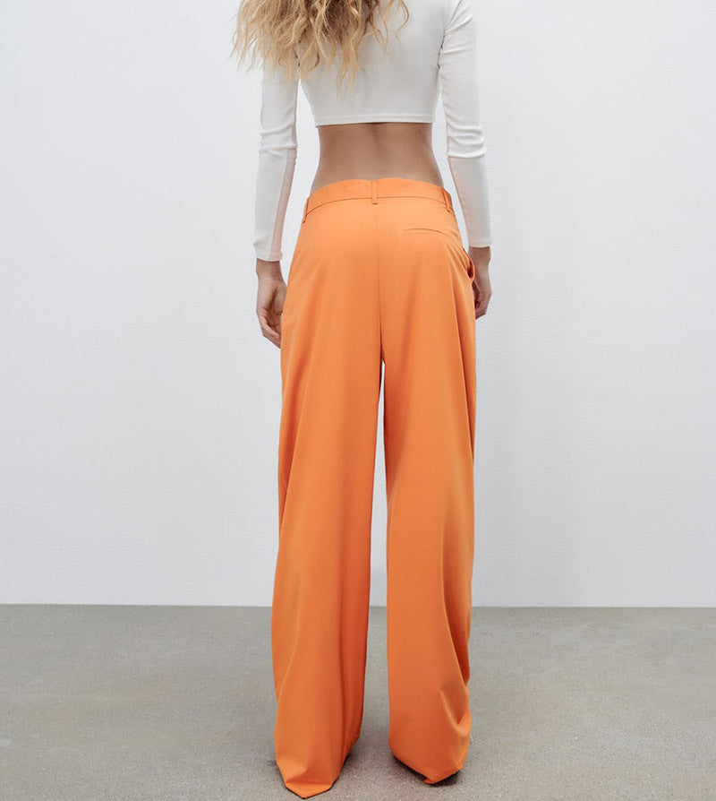 Women's Fashion Wide-leg Asymmetric Wide High Waist Pants