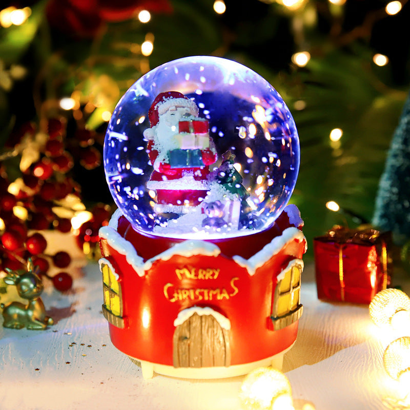 Christmas Full Crystal Ball Creative Music Box Decoration