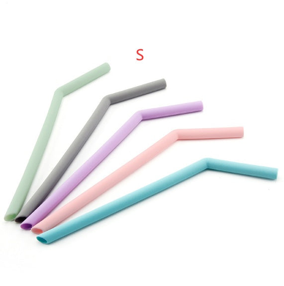 Silicone straight tube elbow circulating straw