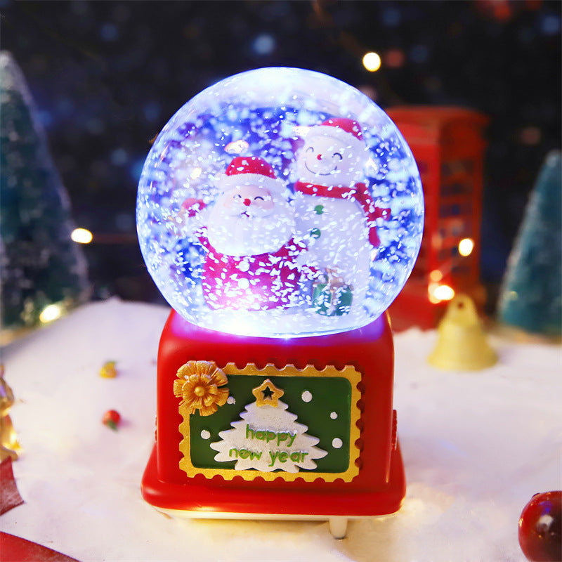 Christmas Full Crystal Ball Creative Music Box Decoration