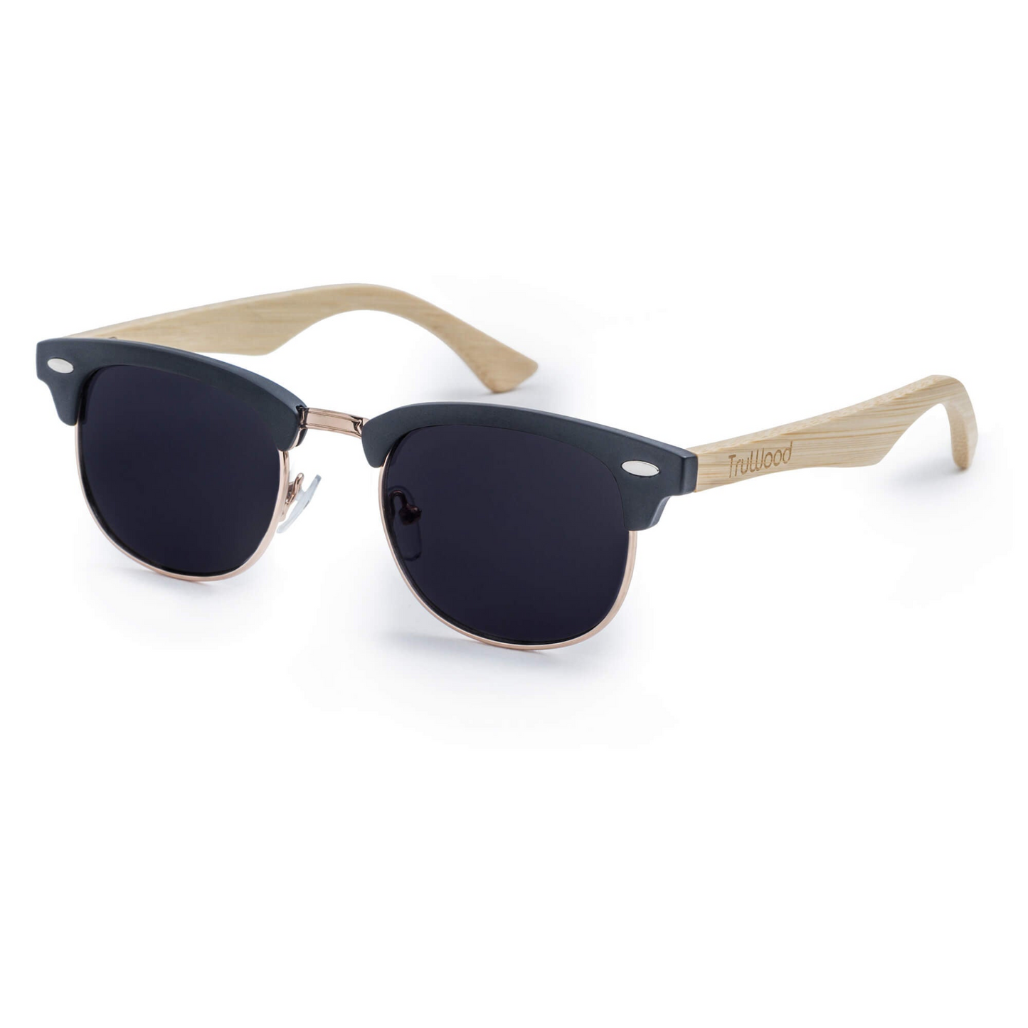 Vintage sunglasses. Bamboo. natural wooden Black