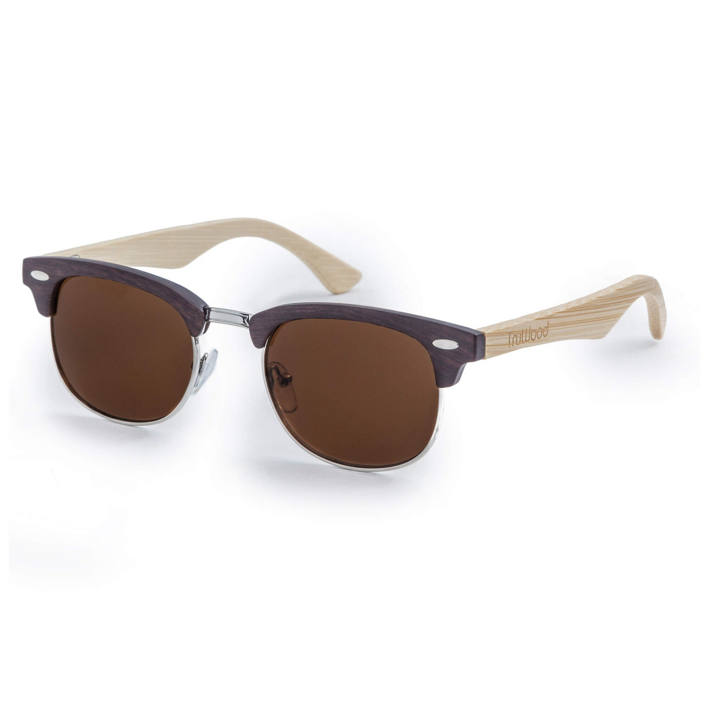 Vintage sunglasses. Bamboo. natural wooden Black