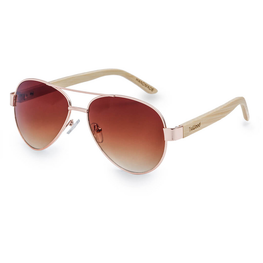 Weekender sunglasses - Red Aviator Bamboo