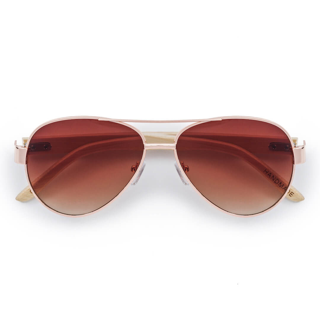 Weekender sunglasses - Red Aviator Bamboo