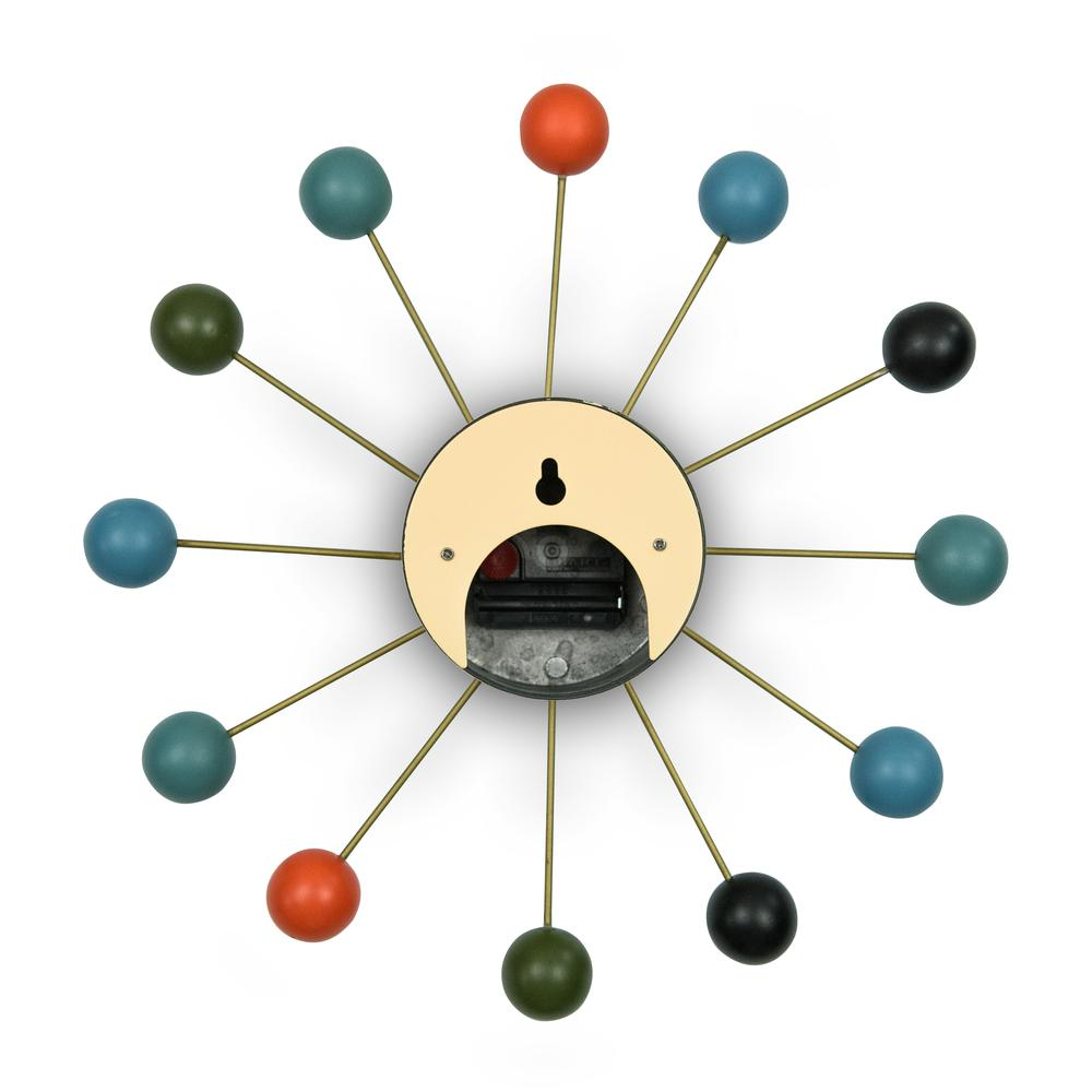 Concordia Modern Design Round Colorful Balls Silent Non-Ticking Wall Clock