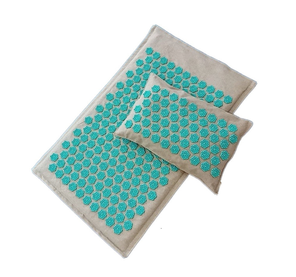 Organic Linen Lotus Needle Punched Cushion, Cushion Plus Pillow