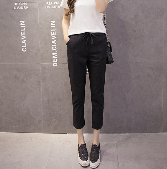 Thin High-waisted Loose Linen Pants