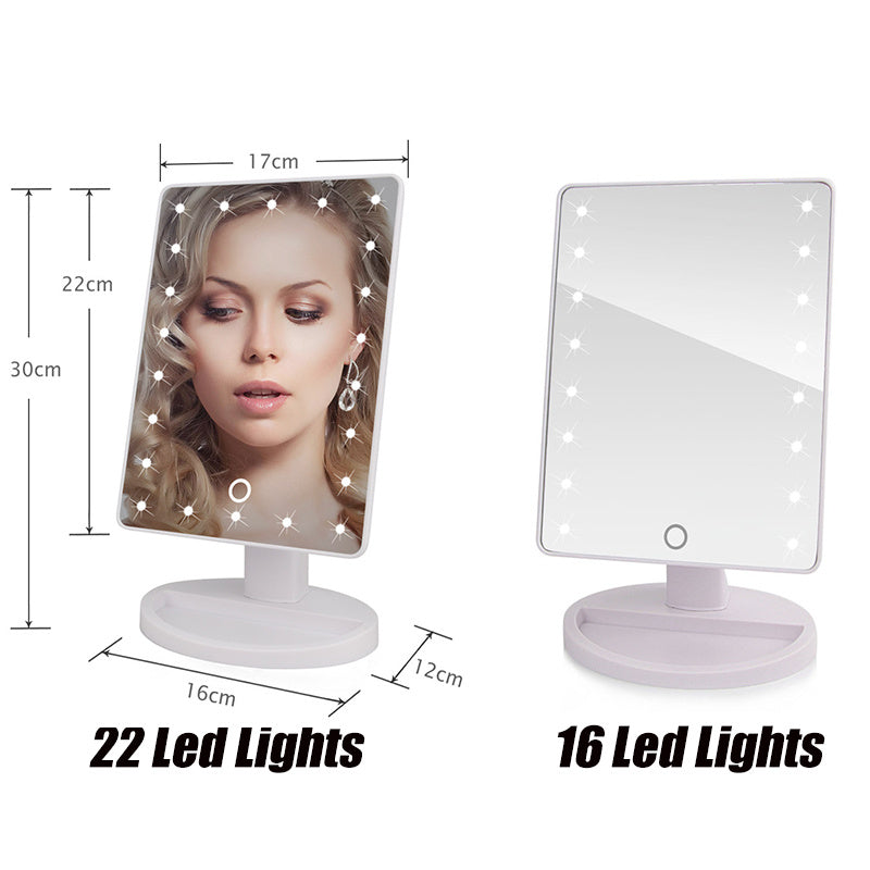 22 LED Light Touch Screen Makeup Mirror