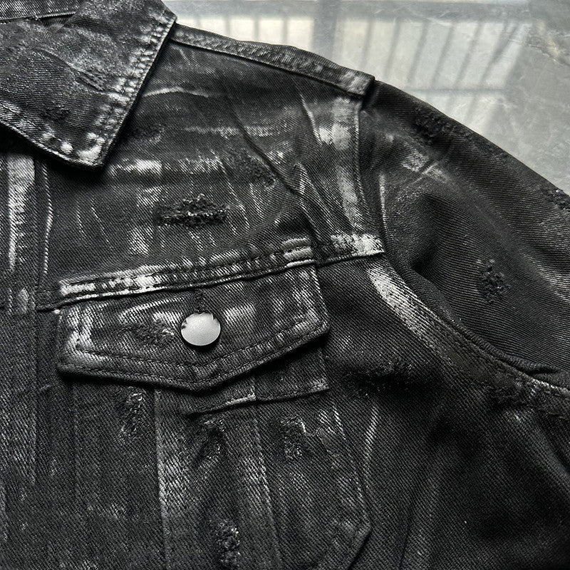 Handmade Coated Waxed Denim Jacket