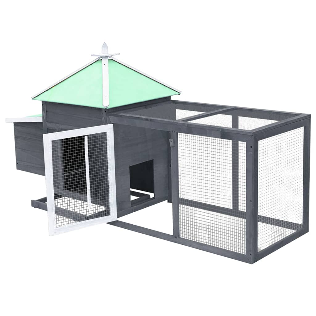 vidaXL Chicken Coop with Nest Box Gray 74.8"x28.3"x40.2" Solid Firwood