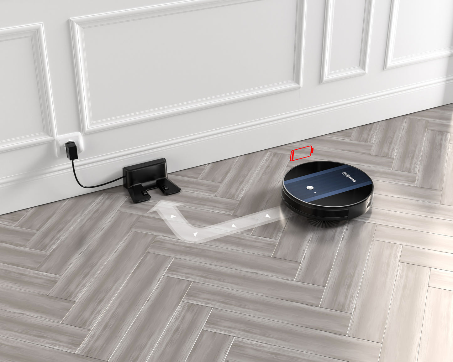 Smart Robot Vacuum Cleaner G6 Plus, Ultra-Thin, 1800Pa Strong Suction, Automatic Self-Charging, Wi-Fi Connectivity, App Control, Custom Cleaning, Great For Hard Floors To Carpets.