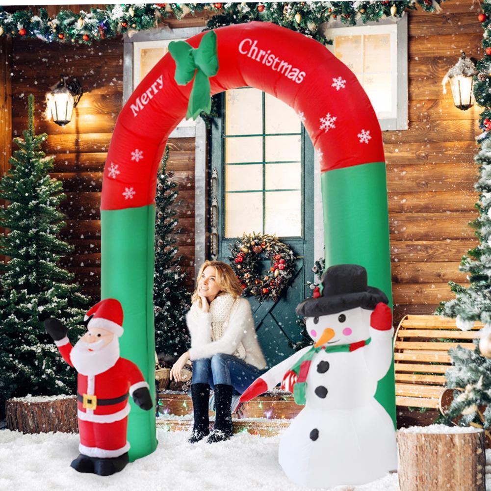 Giant Arch Santa Claus Snowman Inflatable Garden Yard Archway Christmas Ornaments Xmas New Year Festival Party Props Decor