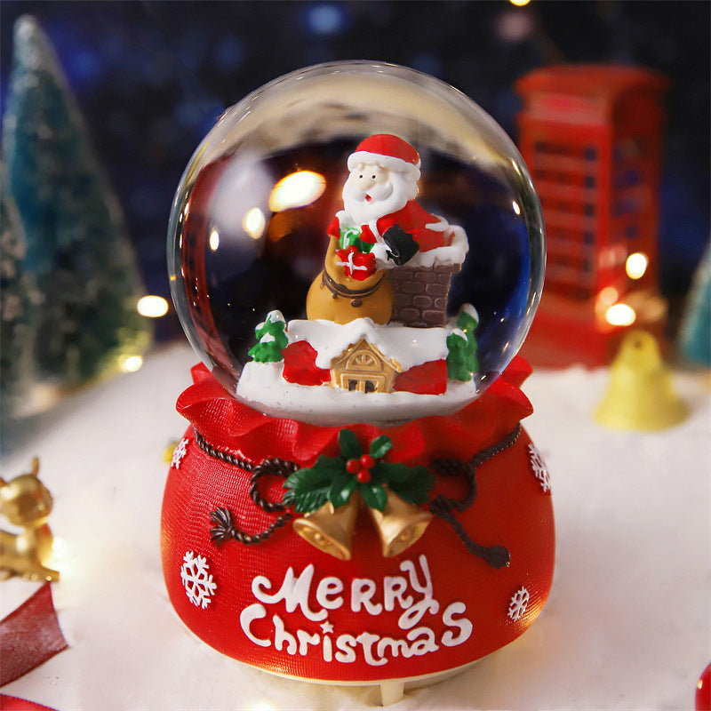 Christmas Full Crystal Ball Creative Music Box Decoration