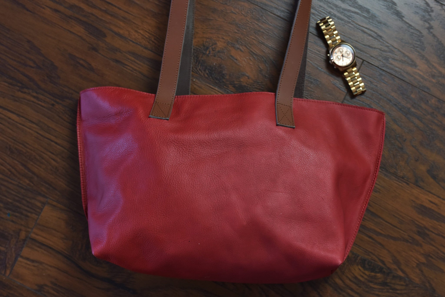 Perfect Tote Red bowl shape wide top