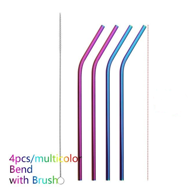 Colourful Reusable Stainless Steel Straws