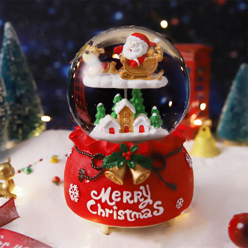 Christmas Full Crystal Ball Creative Music Box Decoration