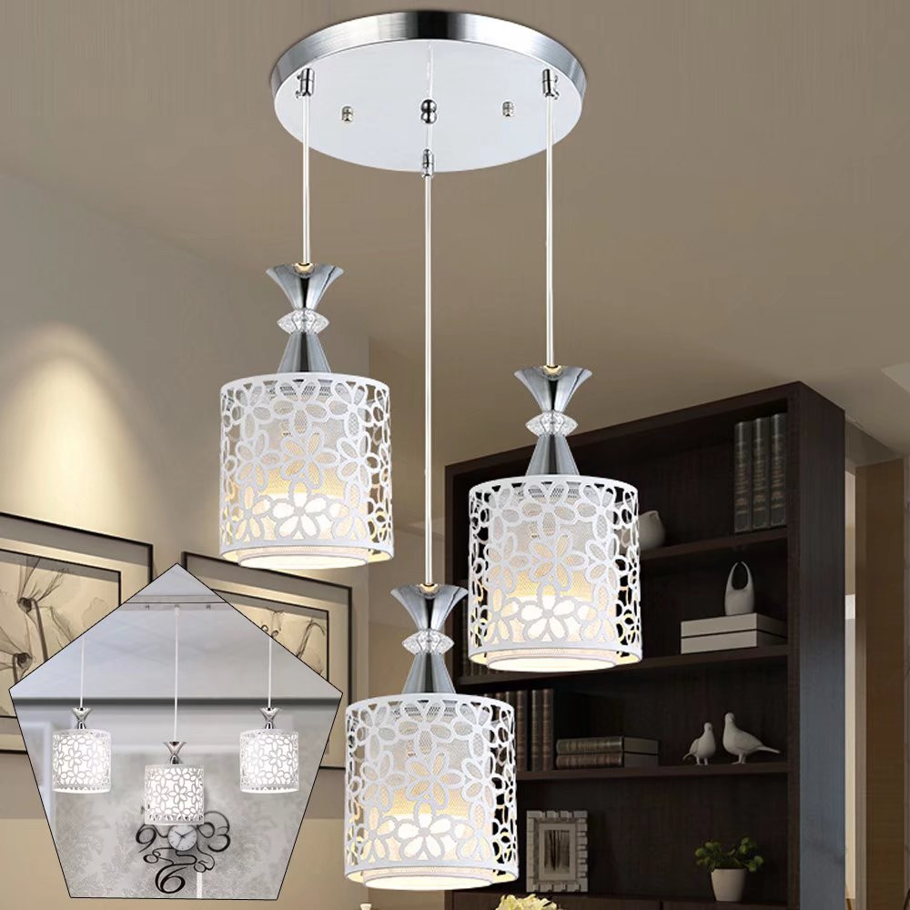 "Retro White Floral Pendant Ceiling Lamp"