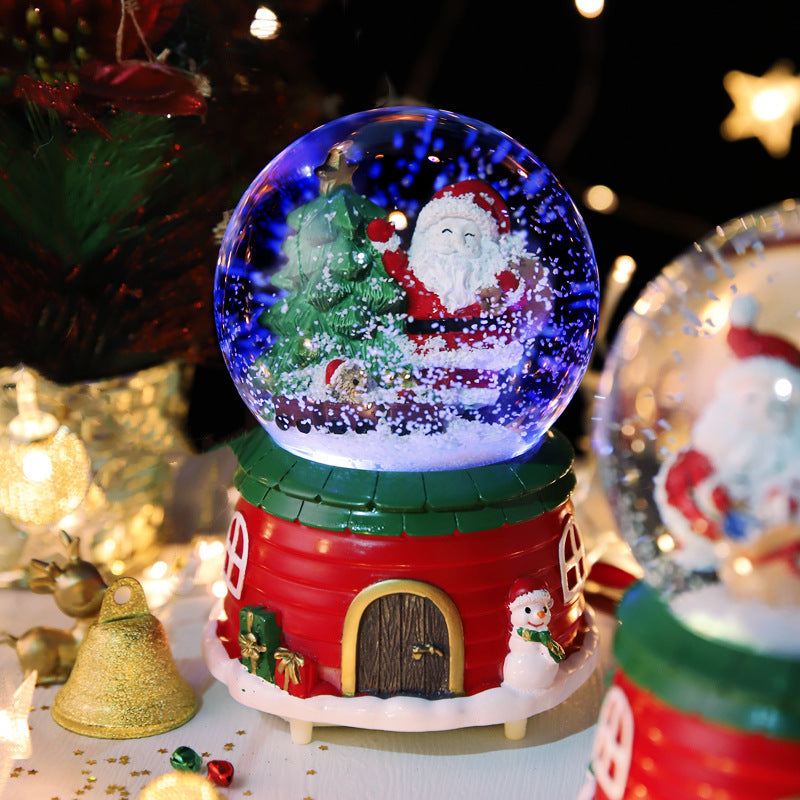 Christmas Full Crystal Ball Creative Music Box Decoration