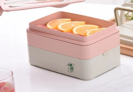 Eco-friendly bamboo 3-layer lunch box microwave safe bento