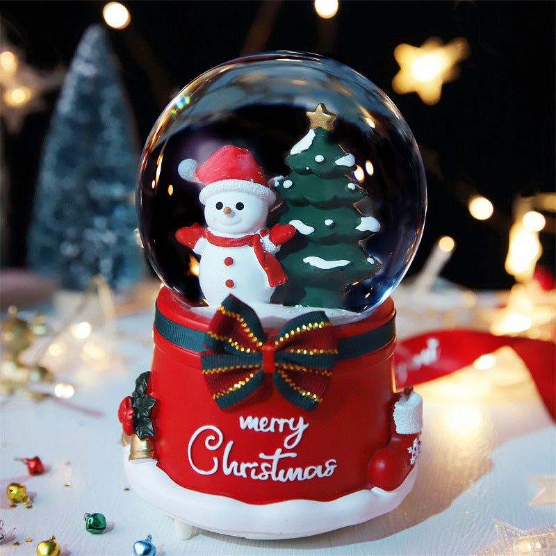 Christmas Full Crystal Ball Creative Music Box Decoration