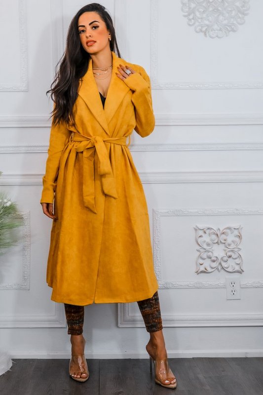 Kimberly Faux Suede Long Coat