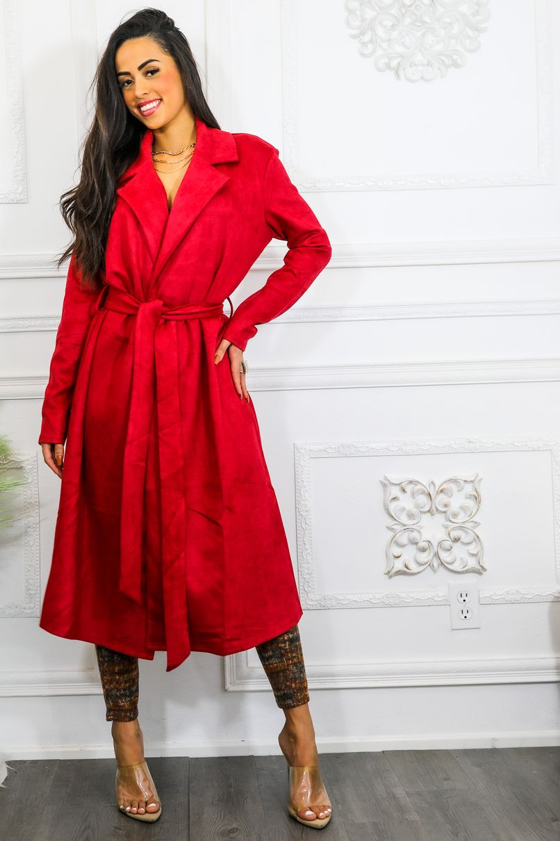 Kimberly Faux Suede Long Coat