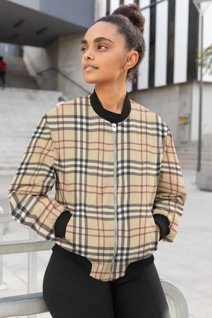 Burberry Old Branded Pattern Female Bomber Jacket