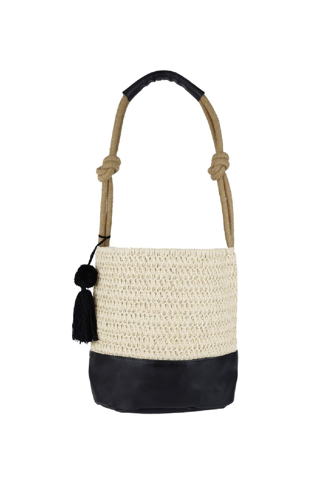 Straw and Vegan Leather Bag