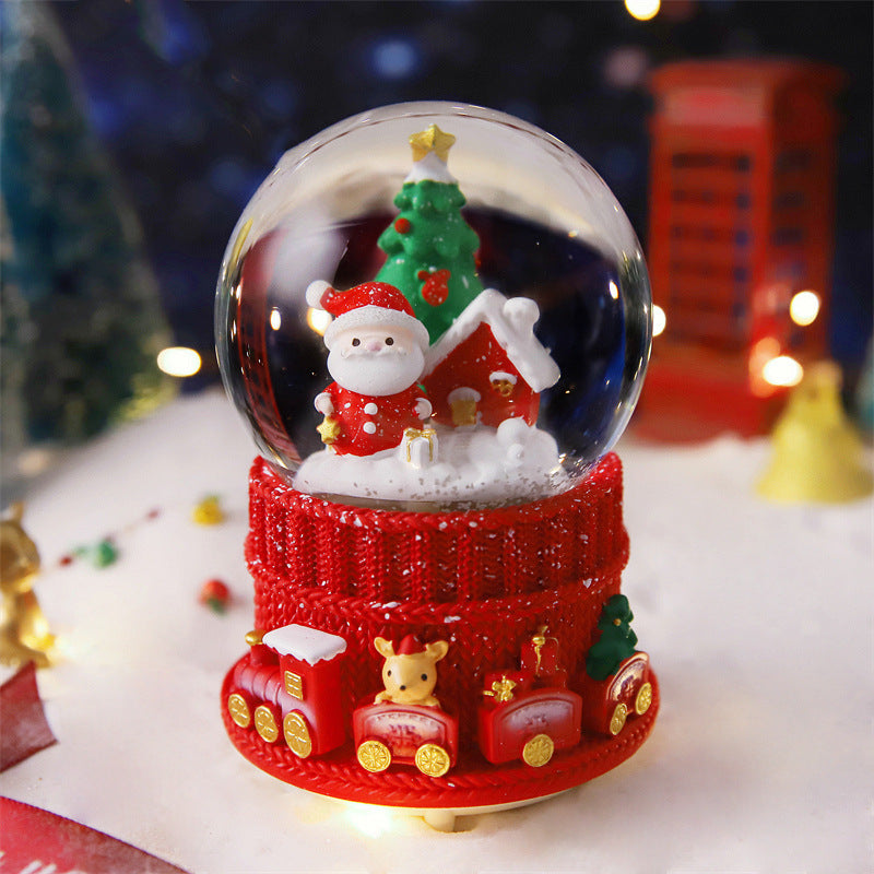 Christmas Full Crystal Ball Creative Music Box Decoration