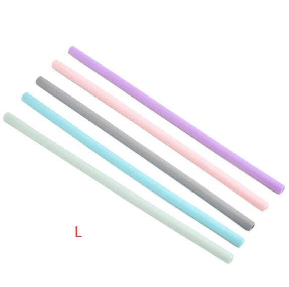 Silicone straight tube elbow circulating straw