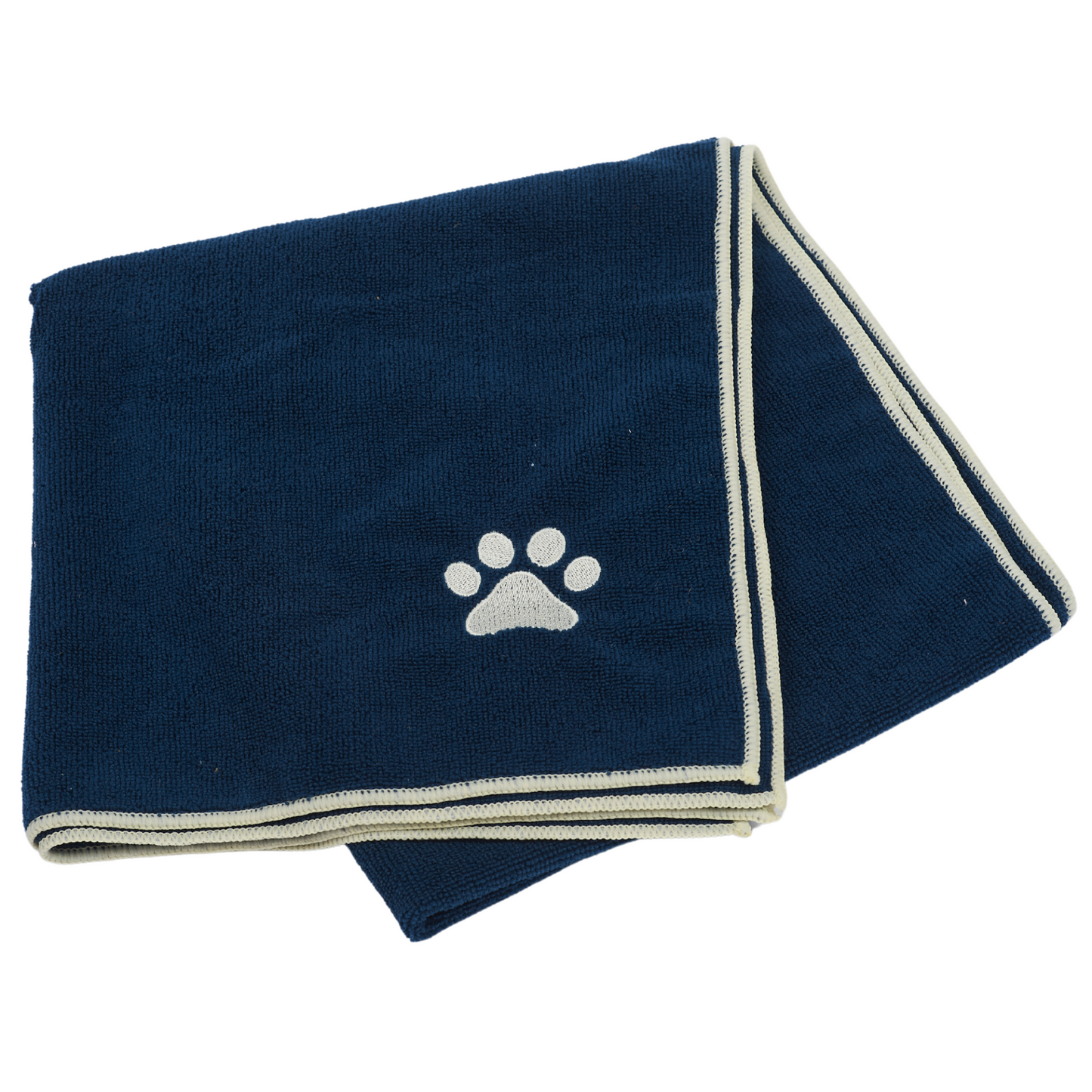 Country Living Quick Drying Microfiber Dog Bath Towel with Paw Print (Blue)