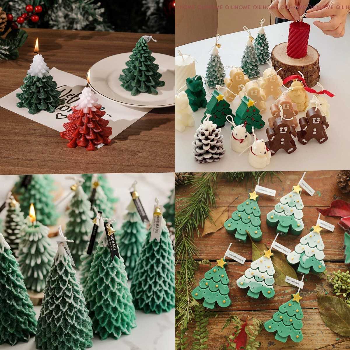 Christmas Tree Silicone Molds For DIY Christmas Creative Atmosphere Decoration Handmade Fragrant Candles