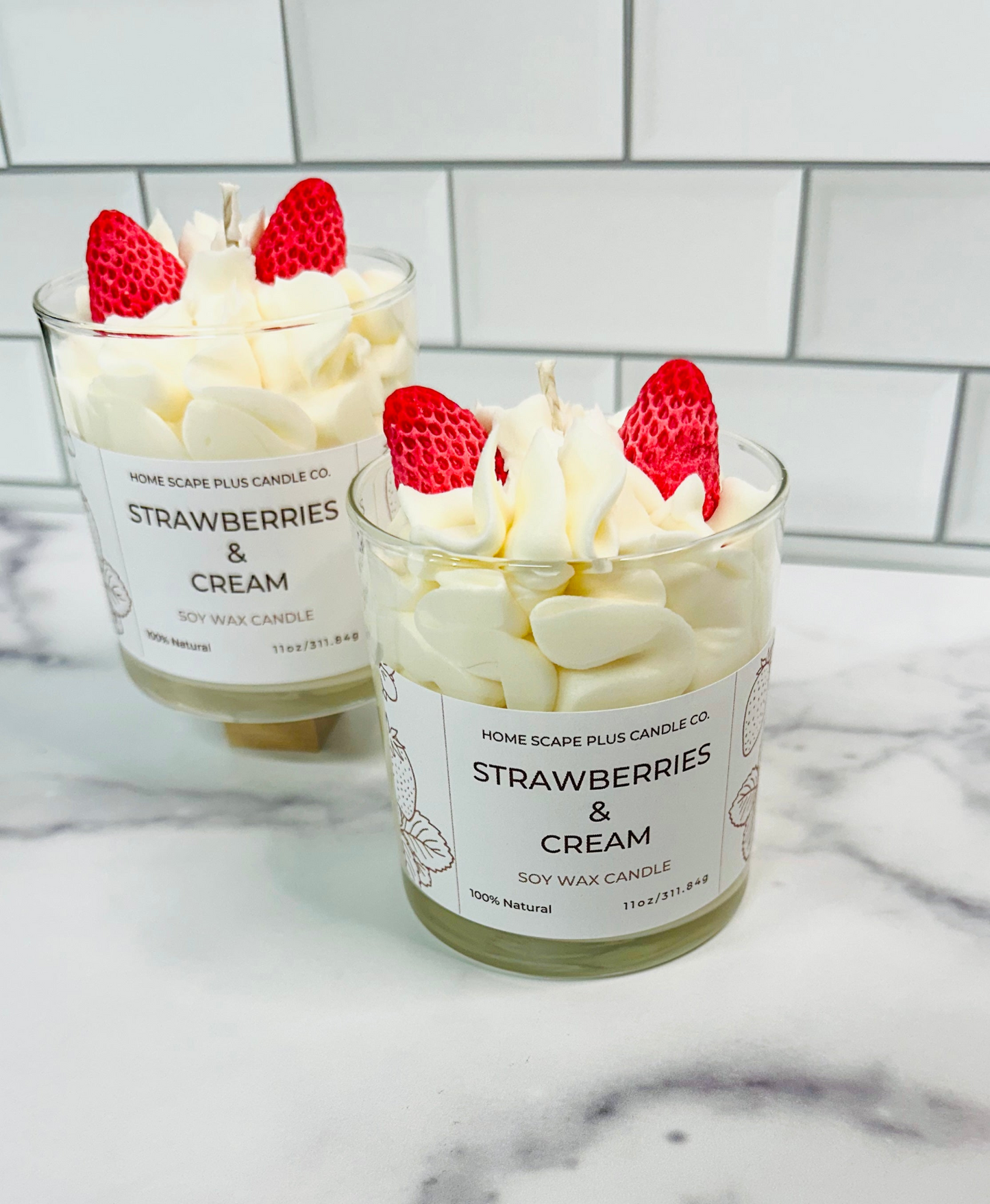 Soy Wax Candle Strawberries & Cream