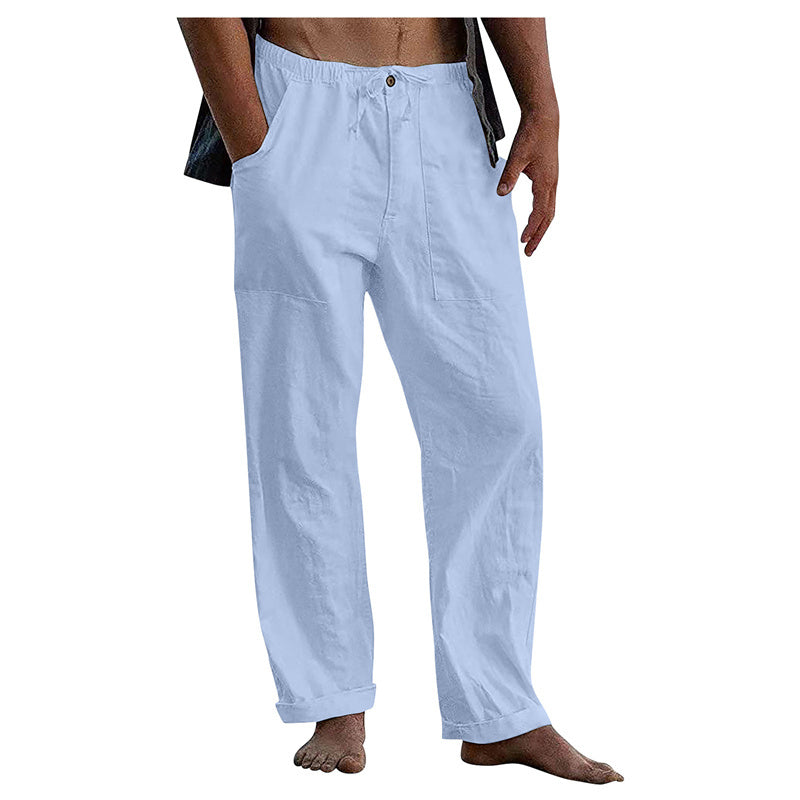 Men's Linen Casual Drawstring Loose Pants