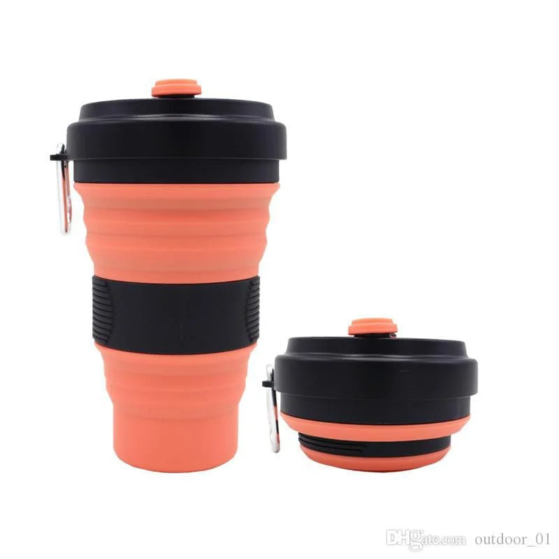 Eco-Friendly Retractable Large Foldable Silicone Cup 550ml