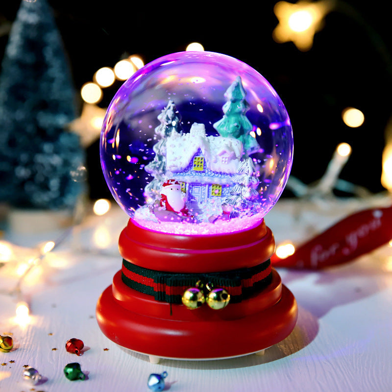 Christmas Full Crystal Ball Creative Music Box Decoration