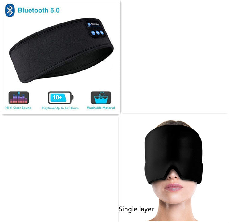 Wireless Bluetooth Sleeping Headphones Headband Thin Soft Elastic Comfortable Music Ear Phones Eye Mask For Side Sleeper Sports