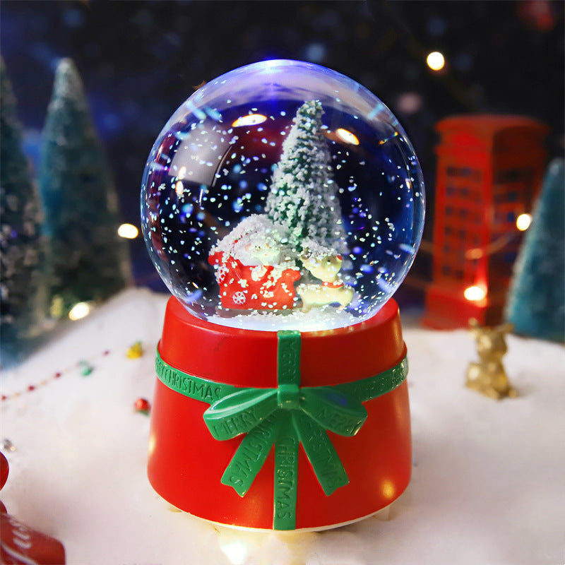 Christmas Full Crystal Ball Creative Music Box Decoration