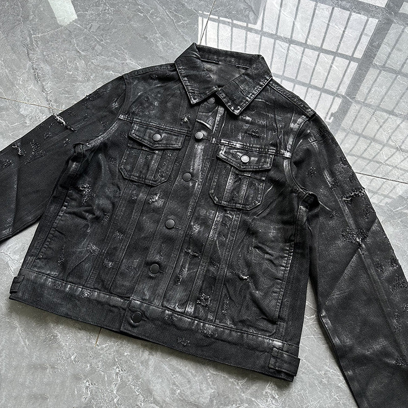 Handmade Coated Waxed Denim Jacket