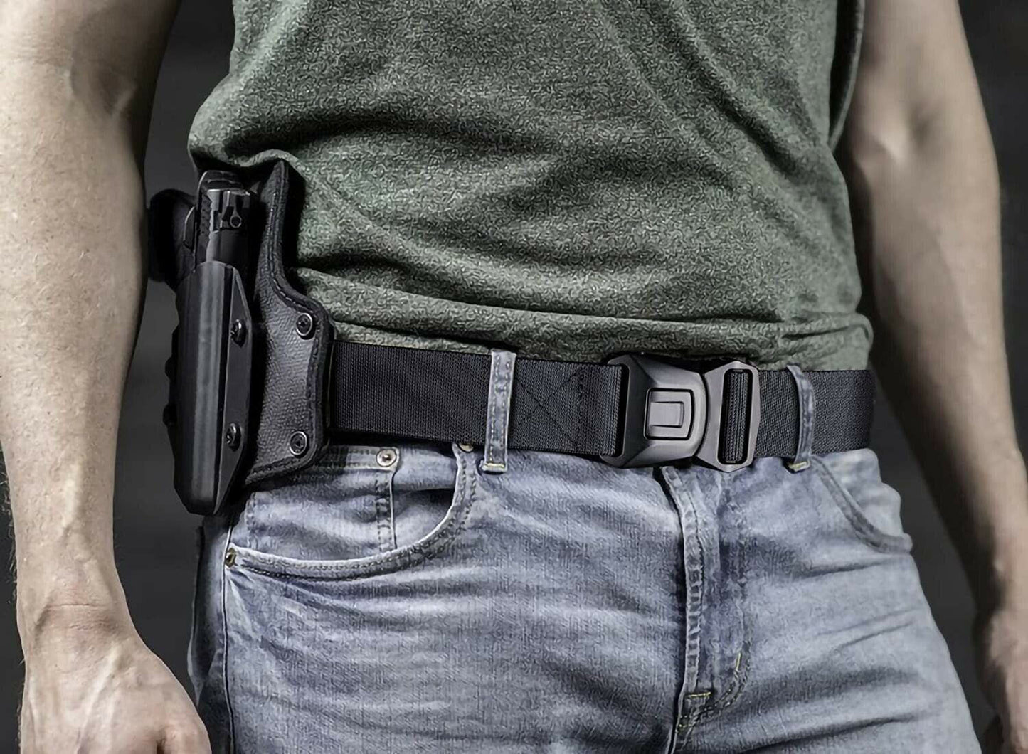 Quick Button Release Buckle Military Belt Strap Tactical Waistband Belts For MEN