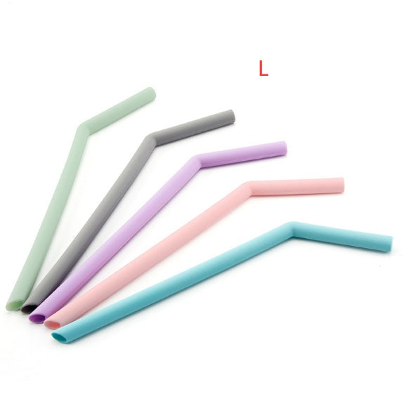 Silicone straight tube elbow circulating straw