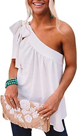 Women's Summer New Asymmetric One-shoulder Vest Slim Top