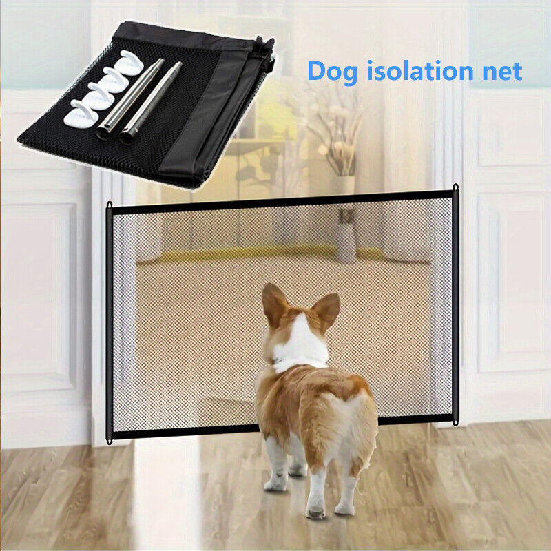 Pet Isolation Mesh No Drilling Safety Fences Net Portable Dog Cat Stair Door