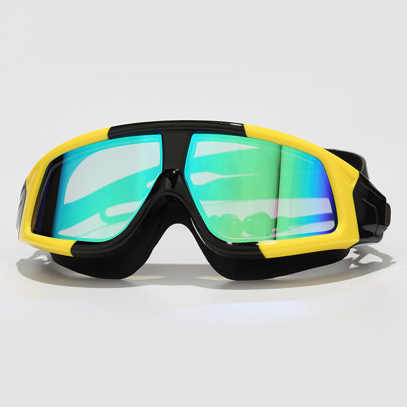 Swimming goggles adult swimming goggles HD waterproof anti-fog goggles Adult swimming goggles large box HD goggles