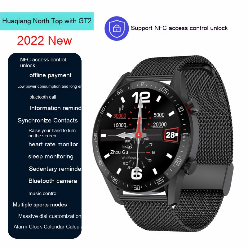 GT2 Smart Watch NFC Access Control Bluetooth Calling Sports Waterproof Monitoring Heart Rate Cross-border External Order