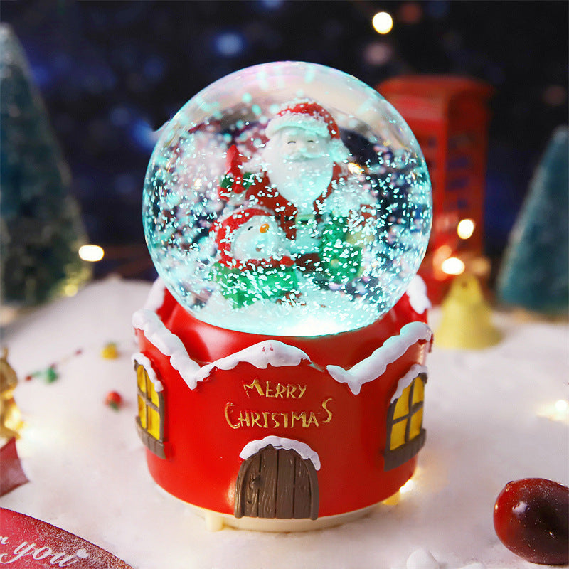 Christmas Full Crystal Ball Creative Music Box Decoration