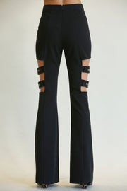 Lola- High Waisted Belted Bell Bottom Pants