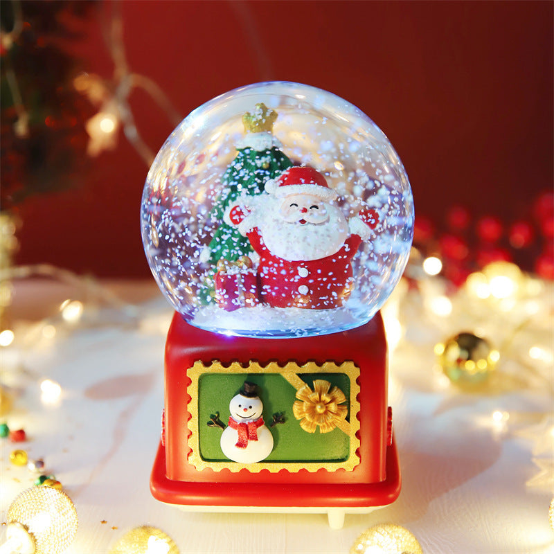 Christmas Full Crystal Ball Creative Music Box Decoration