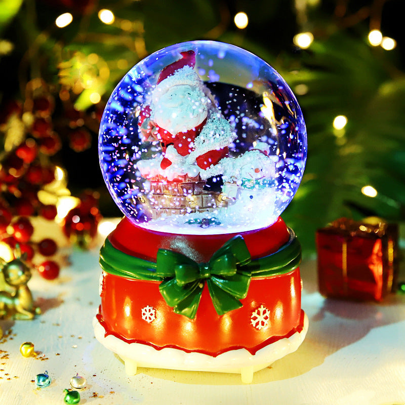 Christmas Full Crystal Ball Creative Music Box Decoration