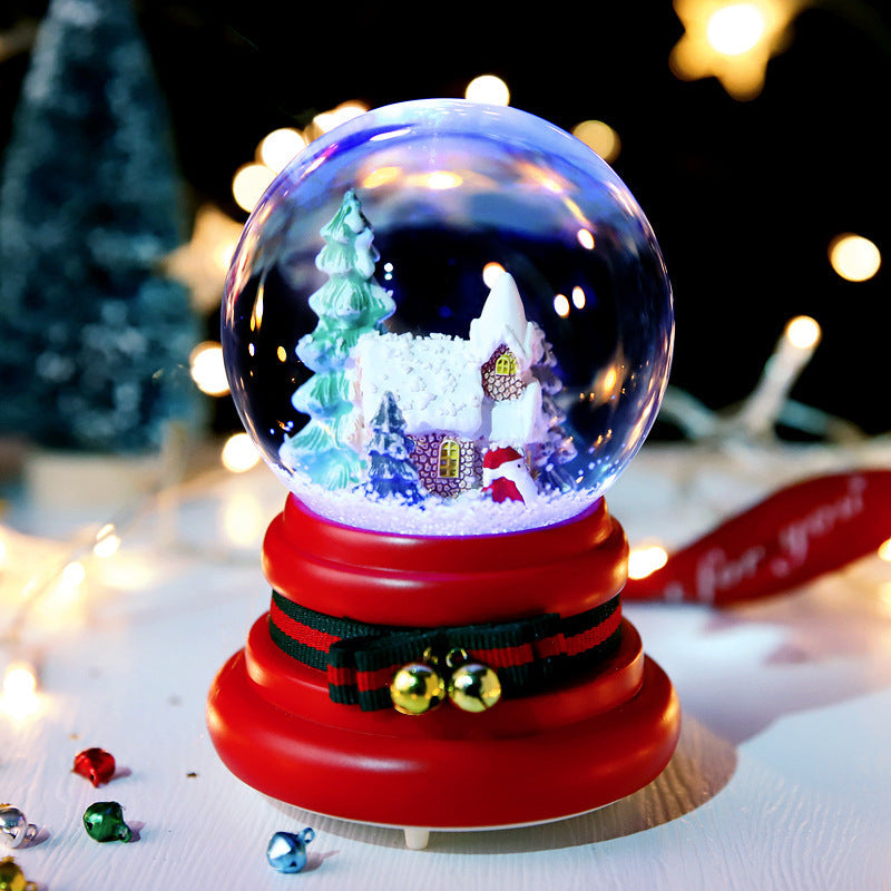 Christmas Full Crystal Ball Creative Music Box Decoration